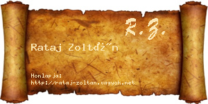 Rataj Zoltán névjegykártya